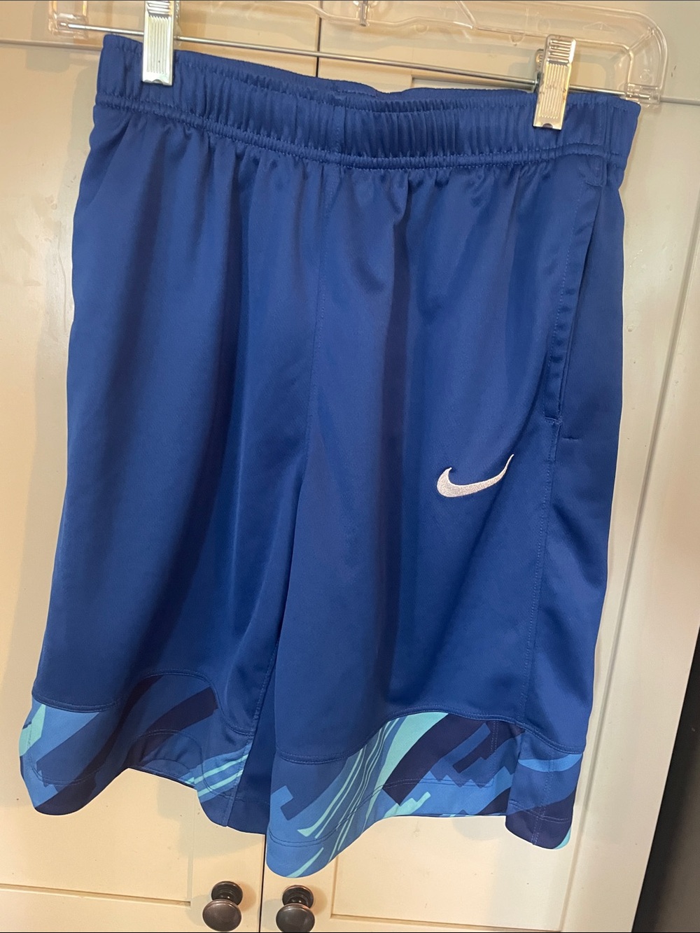 Nike Royal Blue Basketball Shorts with White Swoosh